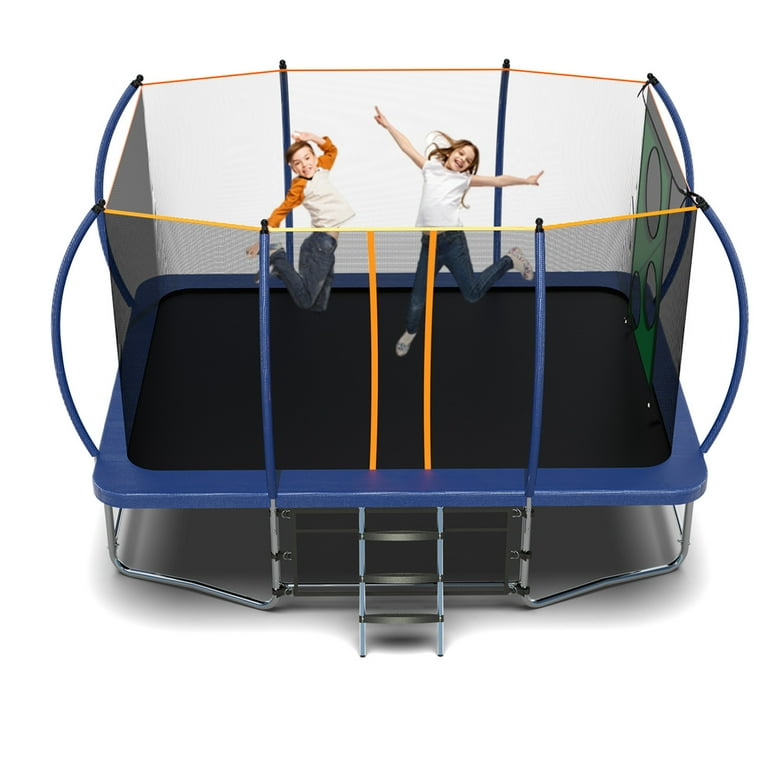 8*14FT Rectangular Trampoline, Trampoline with Curved Poles