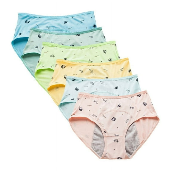 8-14T Teens Girls Cotton Underwear Hipster Briefs Undies Period Panties for Teenager Big Girls Pack of 6