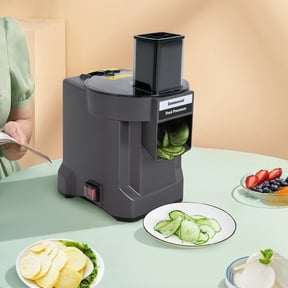 8.15*9.84*13.78in 3-in-1 Modern Black Countertop Commercial Vegetable Processor with 3 Blades