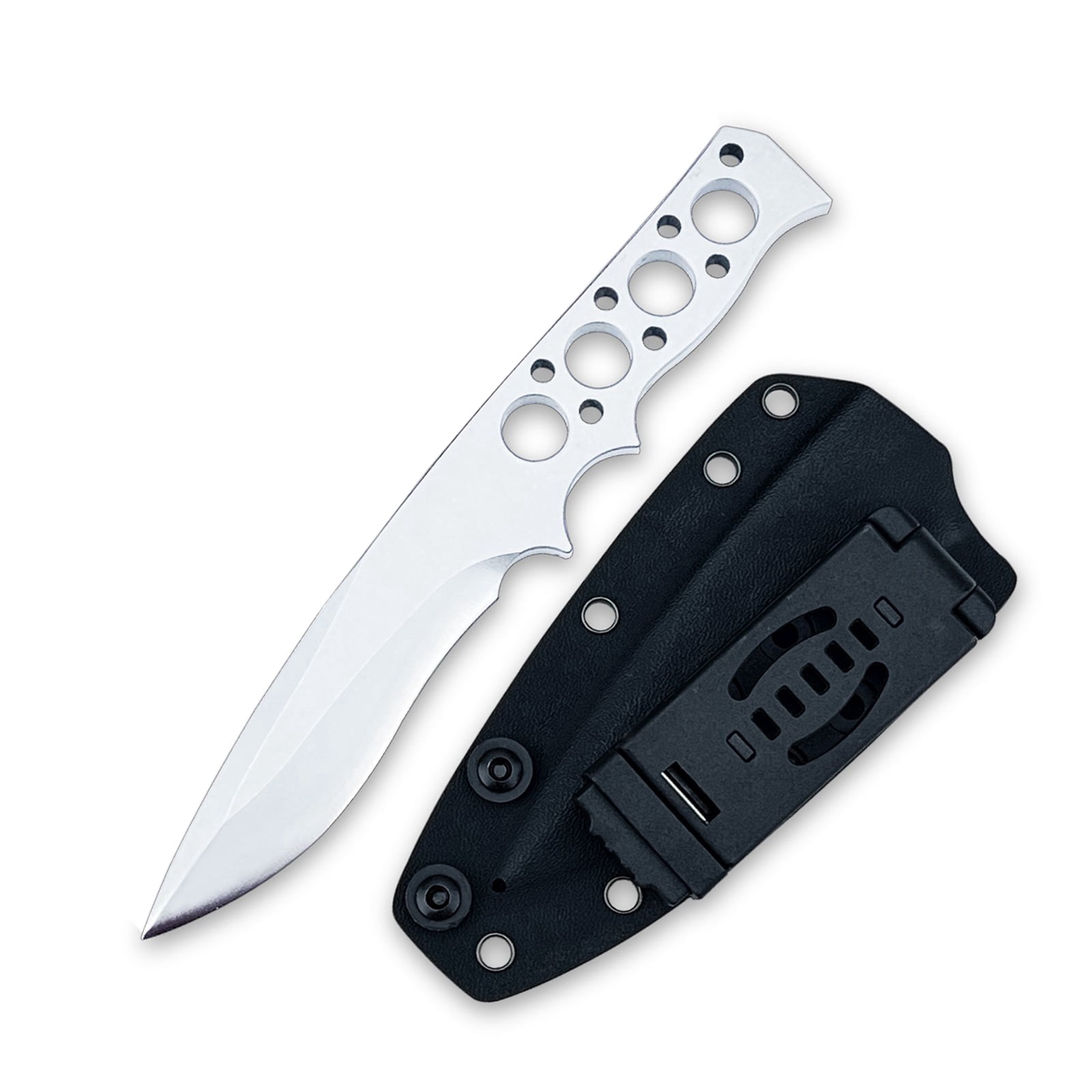 8.15'' Full Tang Fixed Blade Utility Knife, D2 Steel, with Kydex Sheath for Camping & Outdoor Tasks
