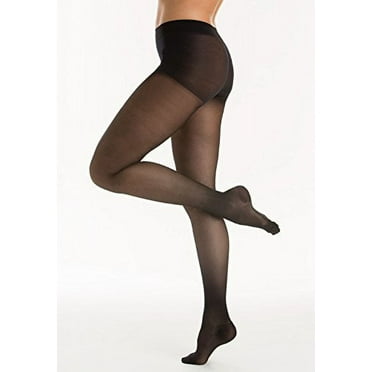 8-15 mmHg Lite Compression Pantyhose, Graduated Compression & Support Hosiery Fine Italian Made Fashionable Sheer Stockings (Size 3 Black)