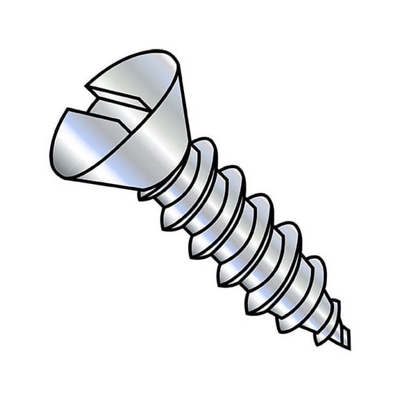 8-15X1 Slotted Oval Self Tapping Screw Type A Fully Threaded Zinc (Pack Qty 8,000) BC-0816ASO