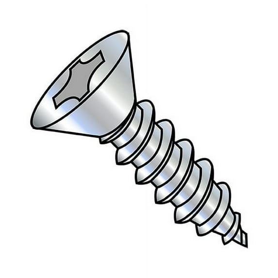 8-15X2 1/4 Phillips Flat Self Tapping Screw Type A Fully Threaded Zinc (Pack Qty 2,000) BC-0836APF