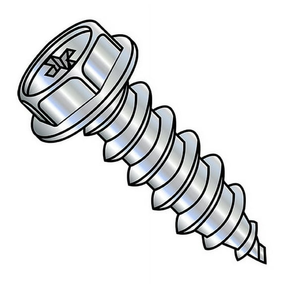 8-15X3 Phillips Indented Hex Washer Self Tapping Screw Type A Fully Threaded Zinc And B (Pack Qty 1,000) BC-0848APW