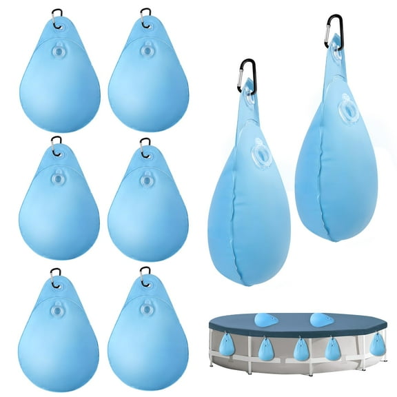 8/16 Pack Pool Cover Weights with S Hooks, Pool Cover Weights Above Ground, Antifreezing Thick PVC Weights for PoolCover for Fix Above Ground PoolCover