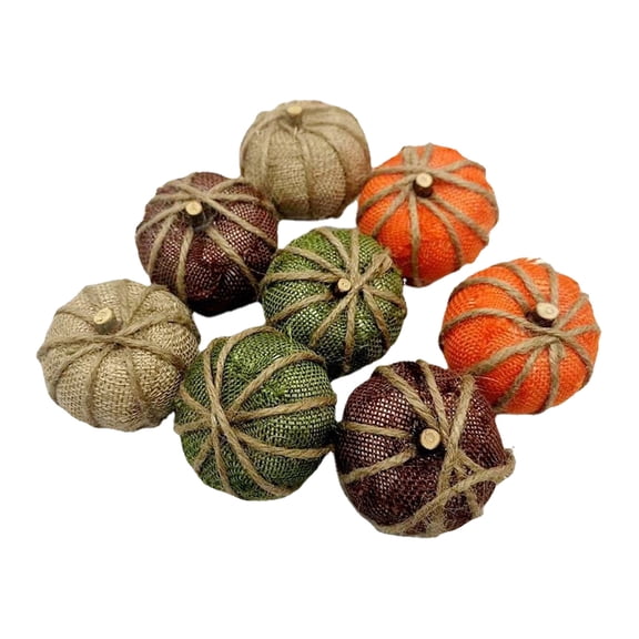 8-16Pcs Fall Pumpkin Hanging Decor - Burlap & Flaxen Thanksgiving Ornaments for Tree, Mantel & Wall, Harvest Halloween Christmas Home Decoration