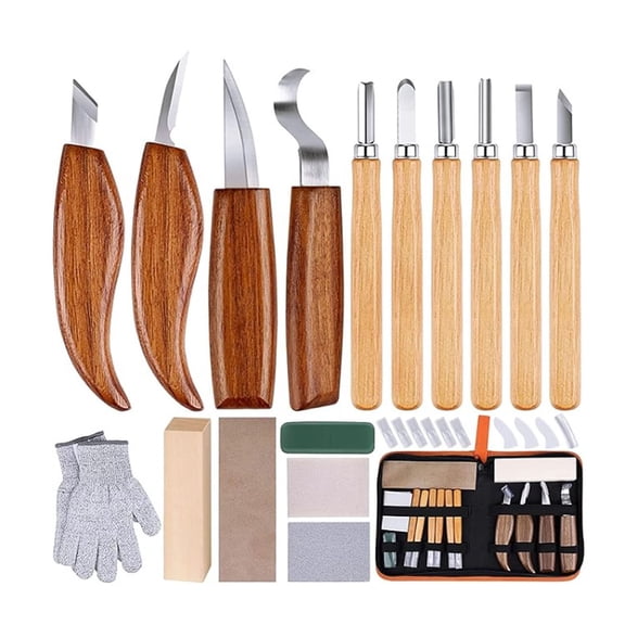 8/17PCS Wood Carving Kit, High Carbon Steel Hand Carving Knife Set With Needle File, Beginner-Friendly Wood Spoon Carving Tools For DIY Woodworking Supplies, Free Of Harmful Chemicals