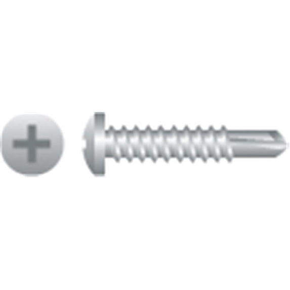 8-18 x 0.75 in. 410 Stainless Steel Phillips Pan Head Screws Passivated and Waxed Box of 7 000