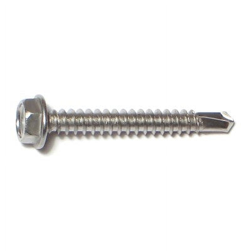 #8-18 x 1-1/4" 410 Stainless Steel Hex Washer Head Self-Drilling Screws
