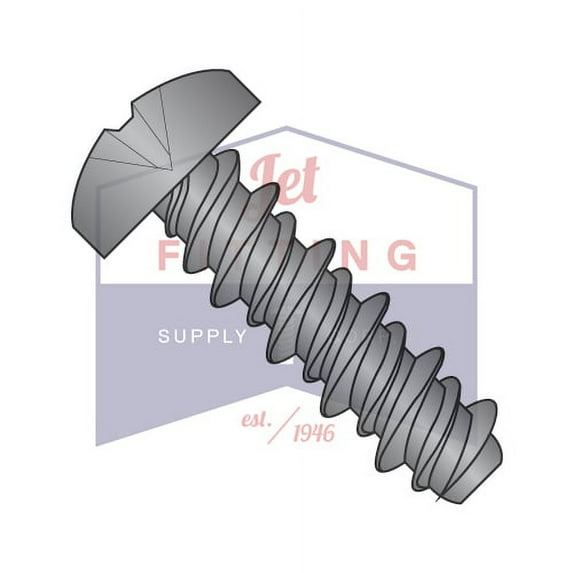 8-18 x 1/2" High Low Style Thread Forming Screws | Phillips | Pan Head | Steel | Black Zinc (Quantity: 10000)
