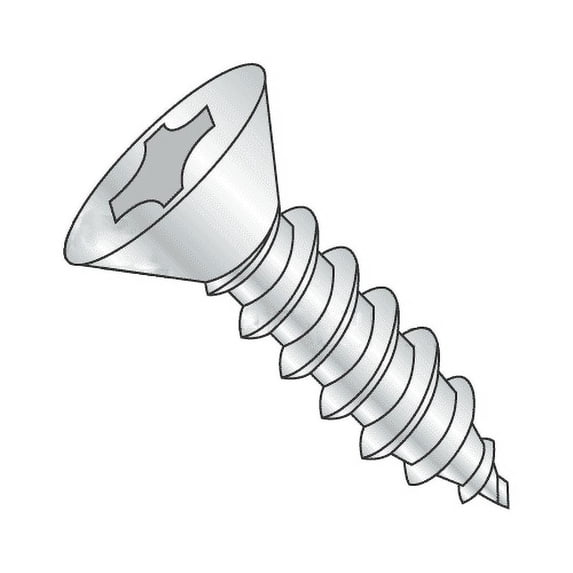 #8-18 x 1/2" Type AB Self-Tapping Screws / Phillips / Flat Head / Steel / Zinc Plating (Quantity: 12000 pcs)