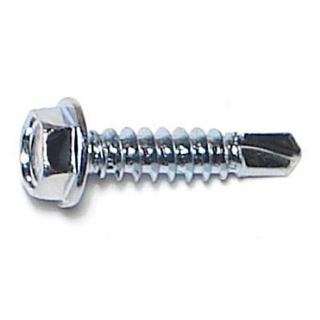 #8-18 x 3/4" Zinc Plated Steel Hex Washer Head Self-Drilling Screws SDSHWS-107