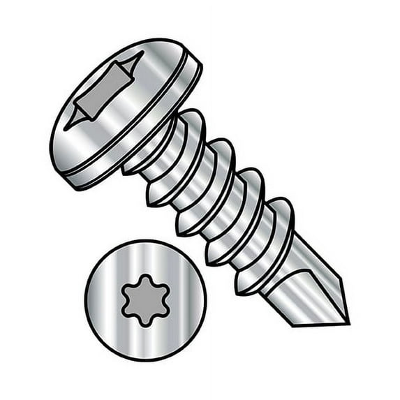 8-18X3/4 6 Lobe Pan Full Thread Self Drilling Screw 18-8 Stainless Steel (Pack Qty 4,500) BC-0812KTP188