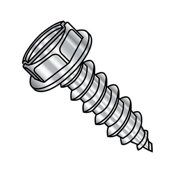 8-18X5/16 Slotted Ind Hex Wash Self Tapping Screw Type AB Fully Threaded 18-8 Stainless Ste (Pack Qty 5,000) BC-0805ABSW188