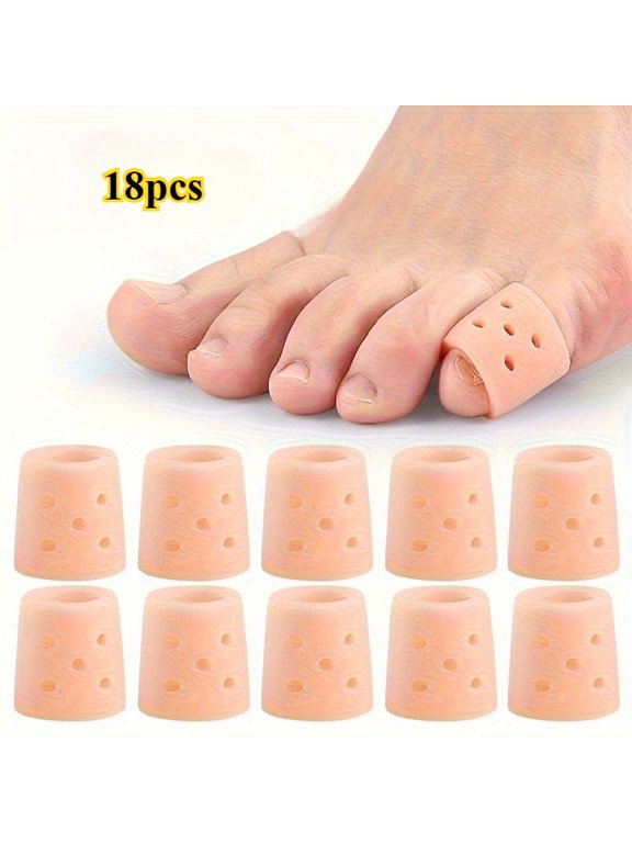 8/18pcs of Soft Silicone Toe Sleeves, Breathable Perforated Toe Covers, Soft And Elastic Toe Protectors That Friction, Suitable for Sports And Everyday Use, Unisex, an Ideal Gift Choice