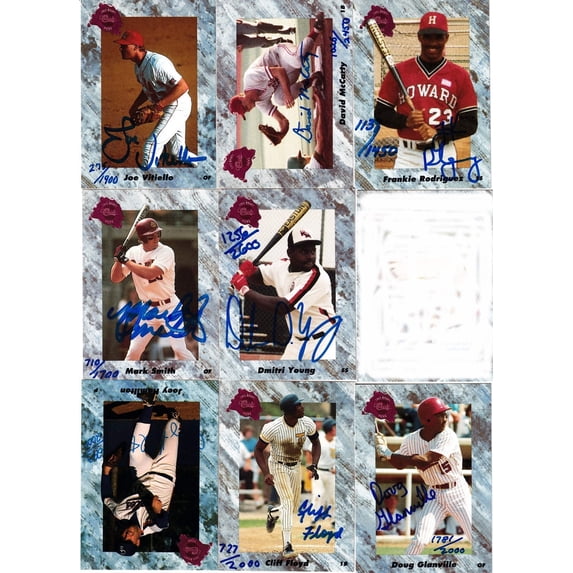 8 1991 Classic 4-Sport certified autograph cards Cliff Floyd Dmitri Young Doug Glanville David McCarty