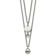 thumbnail image 1 of 8.1mm Stainless Steel Polished 2 Strand Disc And Beads With a 2 Inch Extension Necklace 16.5 Inch Strand Necklace for Wo, 1 of 2