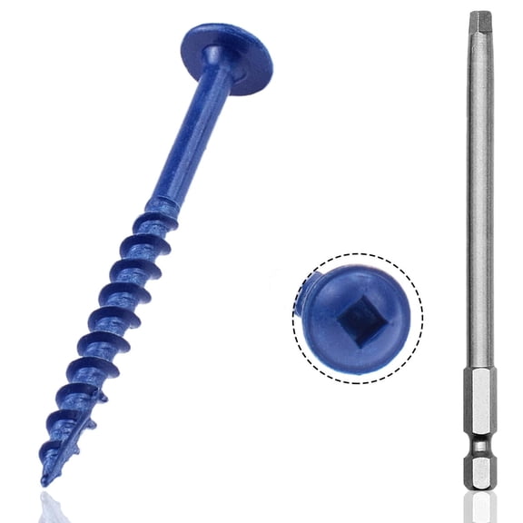#8×2-1/2 Inch Pocket Hole Screws,300 Pcs,Wood Screws for Wood Working with Blue Coated,Square Drive Head