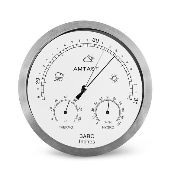 8.2 Extra Large Size Dial Type Barometer Thermometer Hygrometer 3 in 1 Multifunction, Pure Mechanical Dial Barometric Pressure Weather Station (Imperial) AW008A