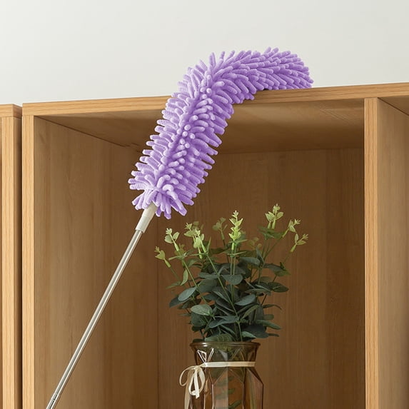 8.2 Ft Microfiber Feather Duster Extendable Duster Extra Long Pole, Bendable Head & Long Handle Dusters for Cleaning Ceiling Fan, High Ceiling, Blinds, Furniture & Cars