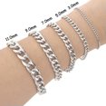 thumbnail image 1 of 8.2 INCH MENS Stainless Steel Chain Bracelet 3/5/7/9/11/mm Cuban Curb Link, 1 of 7