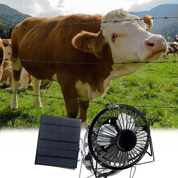 8.2 Inch Solar Powered Fan Kit, Solar Panel with Fans, Exhaust Air Fan for Outside Backyard Chicken Coops, Greenhouses, Dog Houses, Pet Houses