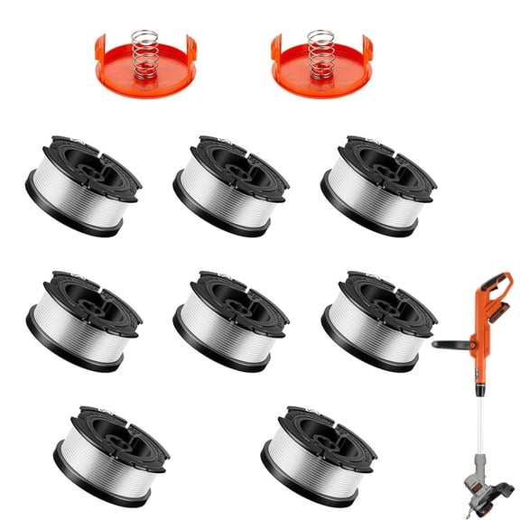8 + 2 LST300 Weed Eater Spool Kit Compatible with Black and Decker BESTA510 LSTE525 LST522 LST300,Replacement AFS Automatic Feed Spool 30ft 0.065" (8 Spools, 2 Cap, 2 Spring)