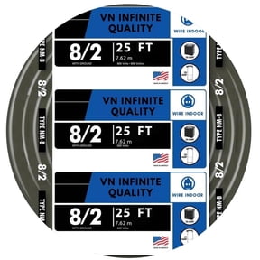 8/2 NM-B Nonmetallic with Ground Sheathed Cable Residential Indoor Wire (25 ft)