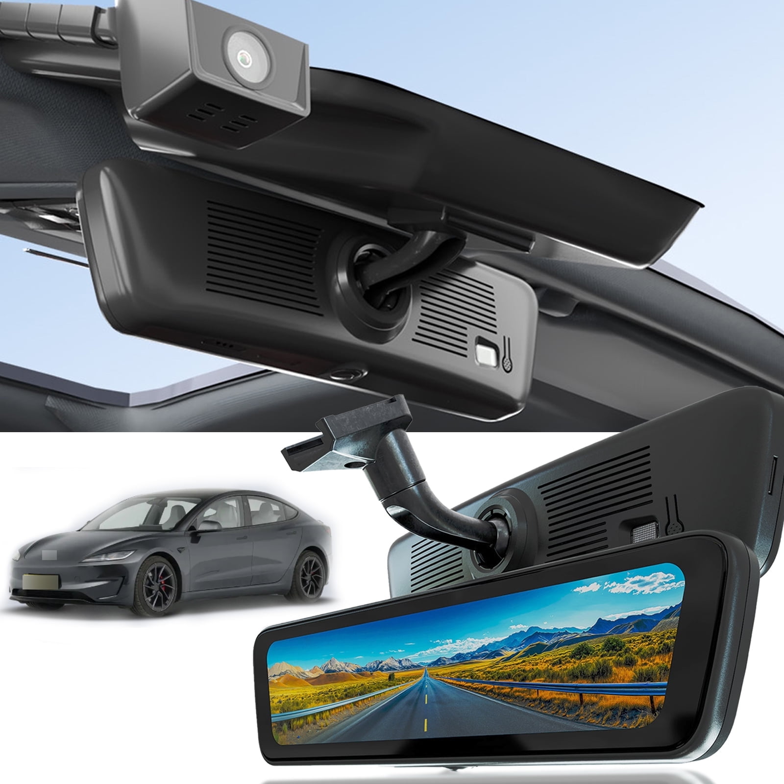 8.2″ Rear View Mirror Camera OEM with IPS Screen, Detached Front Lens ...