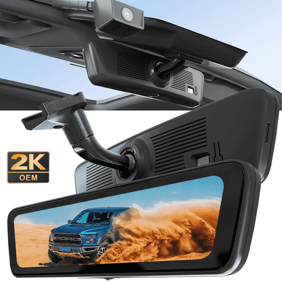 Sinjet 8.2 Inch Rear View Mirror Camera Front 2K and Rear 1080P Mirror Dash Cam Night Vision