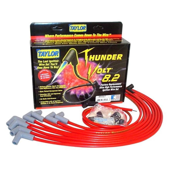 8.2 mm Thundervolt Performance Ignition Wire Set with Under Header for 1965-1974 - 1976-1985 Avanti II - Red