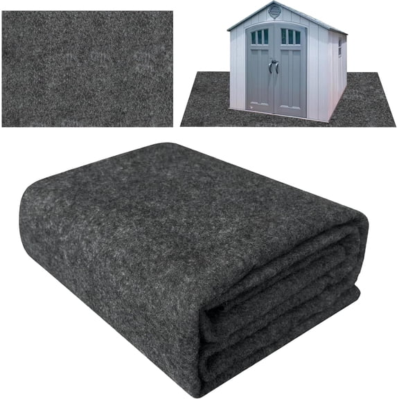 8.2 x 10.2 FT Outdoor Storage Shed Mat Waterproof Felt with PE Backing Slip Resistant Gray Bestseling