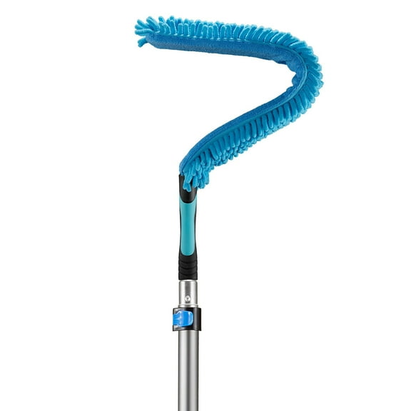 8-20 ft Flexible Microfiber High Ceiling & Fan Duster with Extension Pole, Washable Telescopic Long Handle Cleaner