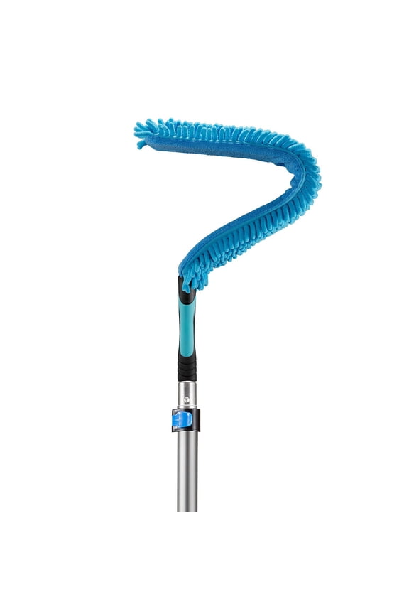 8-20 ft Flexible Microfiber High Ceiling & Fan Duster with Extension Pole, Washable Telescopic Long Handle Cleaner