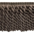 thumbnail image 1 of 8" (20cm) Large Sausage 100% Cotton Bullion Fringe Trim # BFS8LARGE,, Mocha Brown #E19 (Dark Brown) Sold By The Yard (36"/3 ft/0.9m), 1 of 1