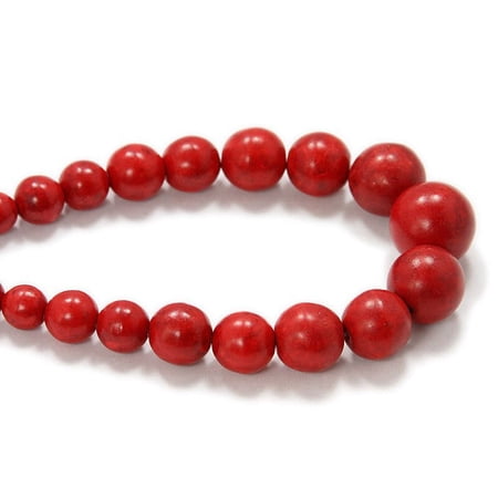 8 - 20mm 19.5 Inches Red Howlite Graduated Round Beads Genuine Gemstone Natural Jewelry Making