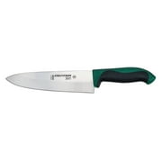 Dexter-Russell S360-8G-PCP 8 Cooks Knife, High-Carbon Steel Hollow Edge Blade, Slip-Resistant Green Polypropylene and Santoprene Handle, Made in USA