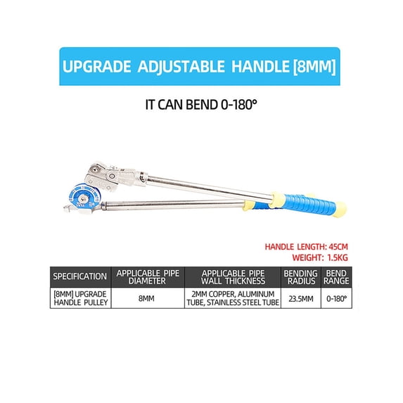 8-22mm Manual Stainless Steel Pipe Bender, Multifunction Copper Tube Bending Machine, Lever Type Heavy Duty Tubing Bending Tools ,Easy to Operate
