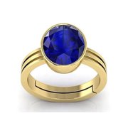 8.25 Carat Natural Blue Sapphire Gemstone Handmade Punchdhatu Adjustable Ring for Men & Women