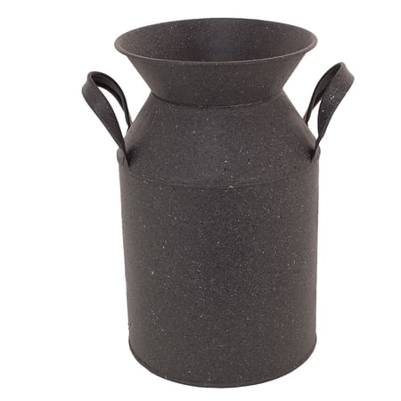 8.25" Gray Metal Milk Bucket