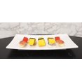 thumbnail image 1 of 8.25"W White Melamine Curved Rectangular Sushi Serving Plates Platters Set Of 6, 1 of 5
