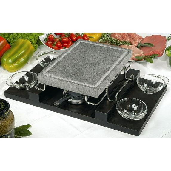 8.25 in. x 11.4 ft. Rectangular Lava Rock Plate with Stand- 9 Piece