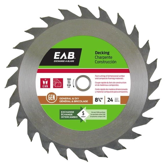 8.25 in. x 24 Teeth Framing Decking Saw Blade - Recyclable Exchangeable