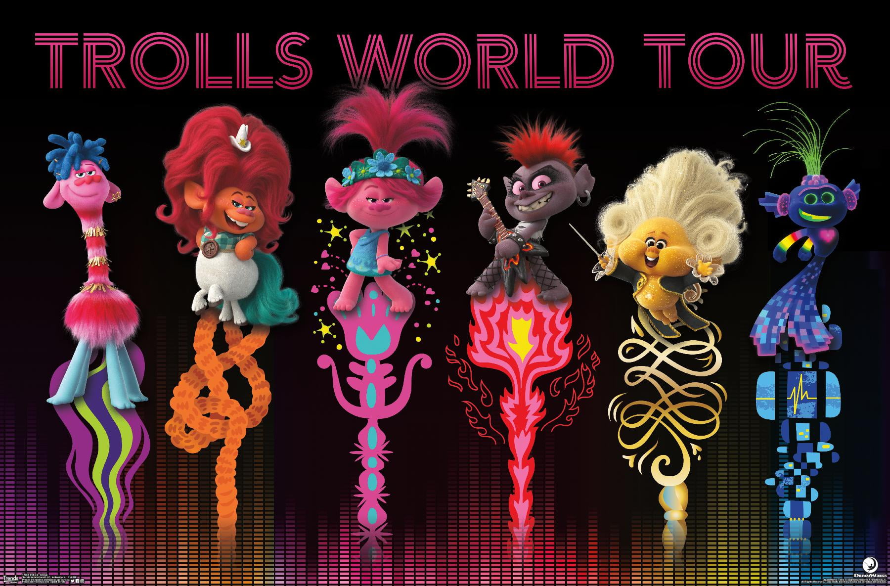 8.25 x 11.75 Mounted Print - DreamWorks Trolls: World Tour - Group Poster