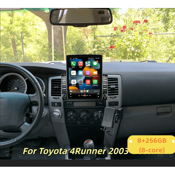 8+256G(8-core) 9.7in Universal Double Din Car Stereo Radio for Toyota 4Runner 2003-2009 with Carplay Android Auto GPS Navigation Bluetooth WiFi SWC Mirror Link + 4Led Backup Camera