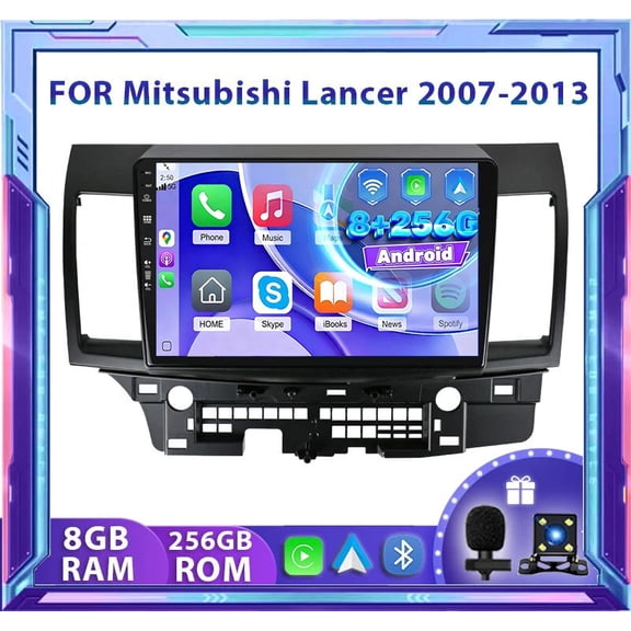 8+256GB Android 15 For Mitsubishi Lancer EX 2008-2017 CarPlay&Android Auto Car Stereo GPS CAMERA