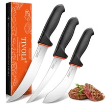 DFITO 14-Piece Butcher Knife Set with Roll Bag, Hand-Forged Meat ...