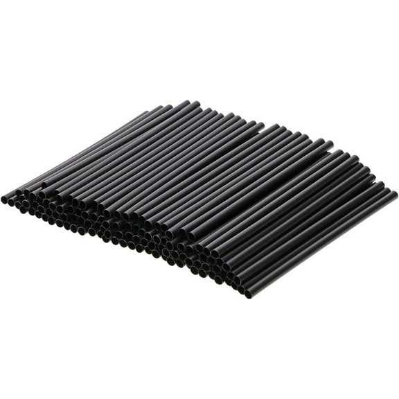 8.27 In Plastic Straws,Disposable Straws,500Pcs Black Straws,Stir Sticks,Stirrer Straws for Coffee Chocolate,Tea Cup,Cocktail,Party Supplies