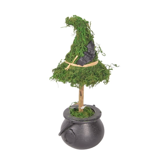 8.27 Inch Halloween Mini Artificial Potted Plant,Weather Resistant Fake Witch Plant Tabletop Ornament for Living Room Office Shelf