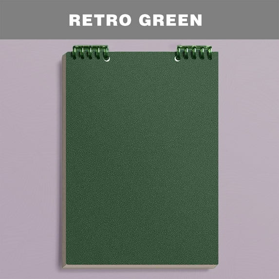 8.27 x 5.59" A5 Top Bound Spiral Notebook, Rollover Detachable Notebook, 60 Pages Large Capacity Notebook for Making Plans Writing Notes, Home Office Supplies (Grids, Green)
